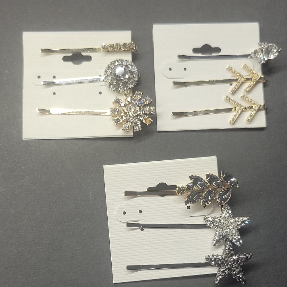 Elegant Silver and Gold Hair Clip Set